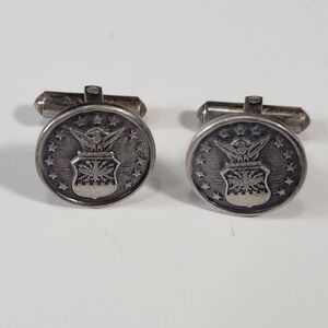Meyer Inc Sterling Silver Air Force Cufflinks Mens Bullet Back Military 9.4g